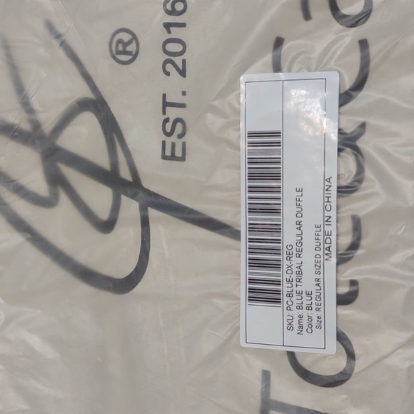 TOTENCARRY Boho Tribal Print STANDARD DUFFLE in Blue Trim (Unisex) - Picture 13 of 16